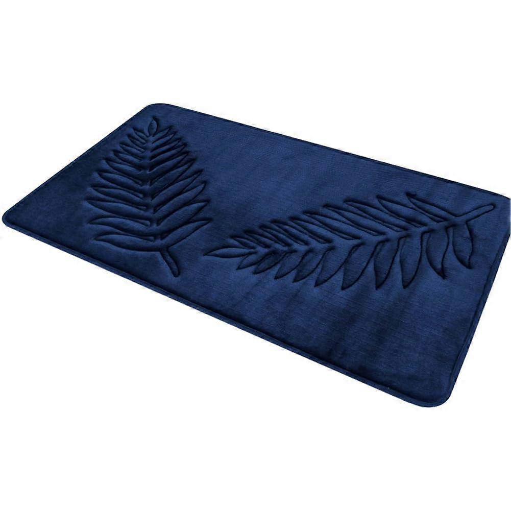 Bad mat made of memory foam, bath mat with leaf design, nonslip, highly waterabsorbent, microfiber, 40 X 60 cm