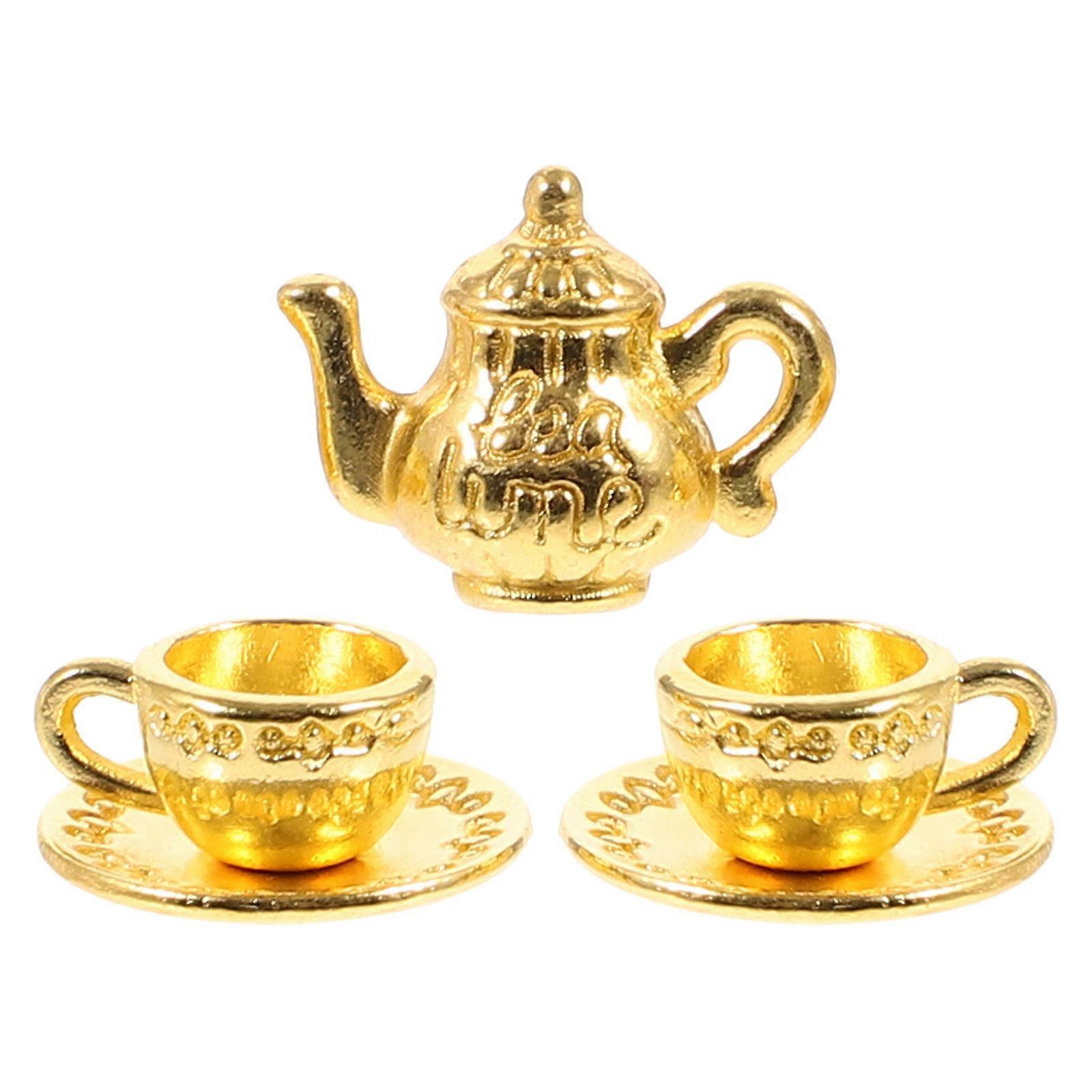 Decorative Tea Cups, Miniature Set with Realistic Appearance for DIY Projects