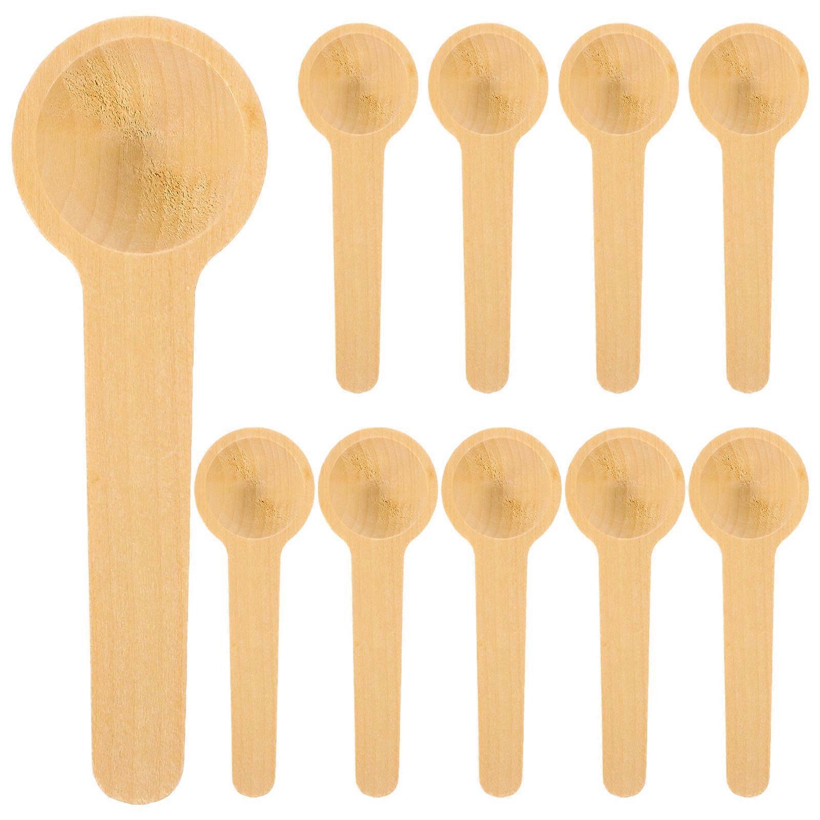 10pcs Wooden Spoons Mini Coffee and Measuring Spoons for Household Use
