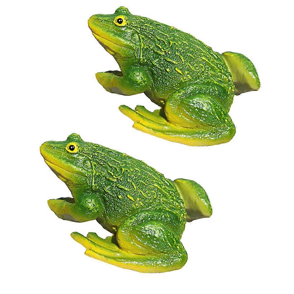 Tiny Resin Frogs Miniature Frog Christmas Decoration Simple and Generous 2Pcs