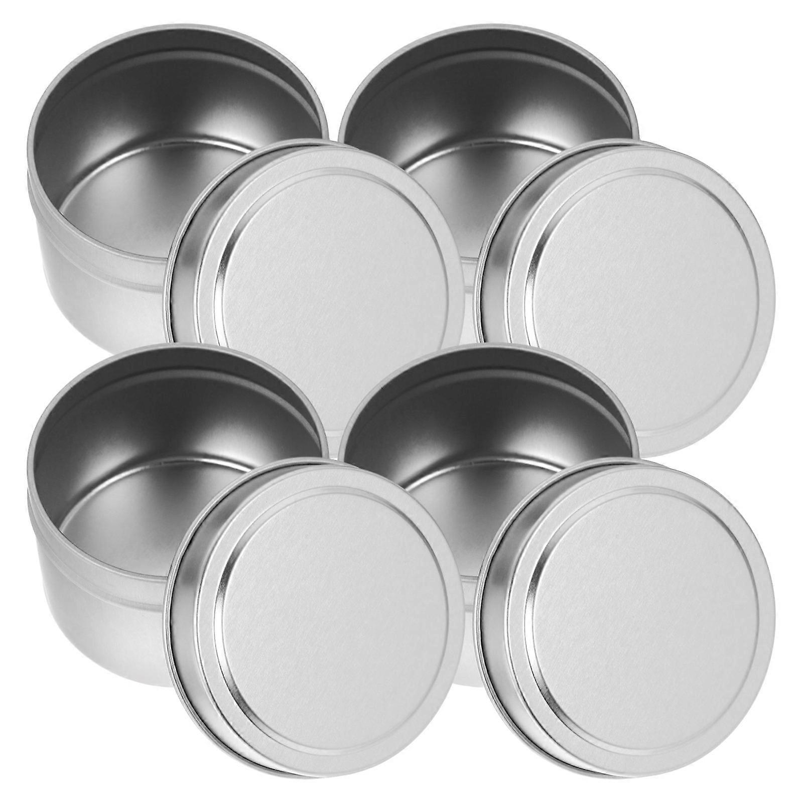 Jars With Lid Metal Storage Container Simple Design Crafting Beginners Small Round Tins 4Set