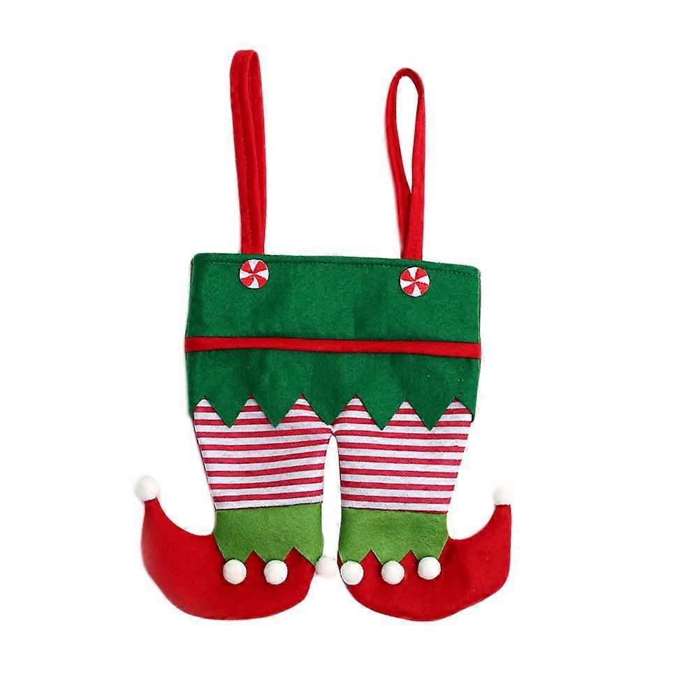 家族や友人のための赤い糸くずのクリスマスをテーマにしたキャンディーバッグパーティーデコレーションプレゼントバッグ1個