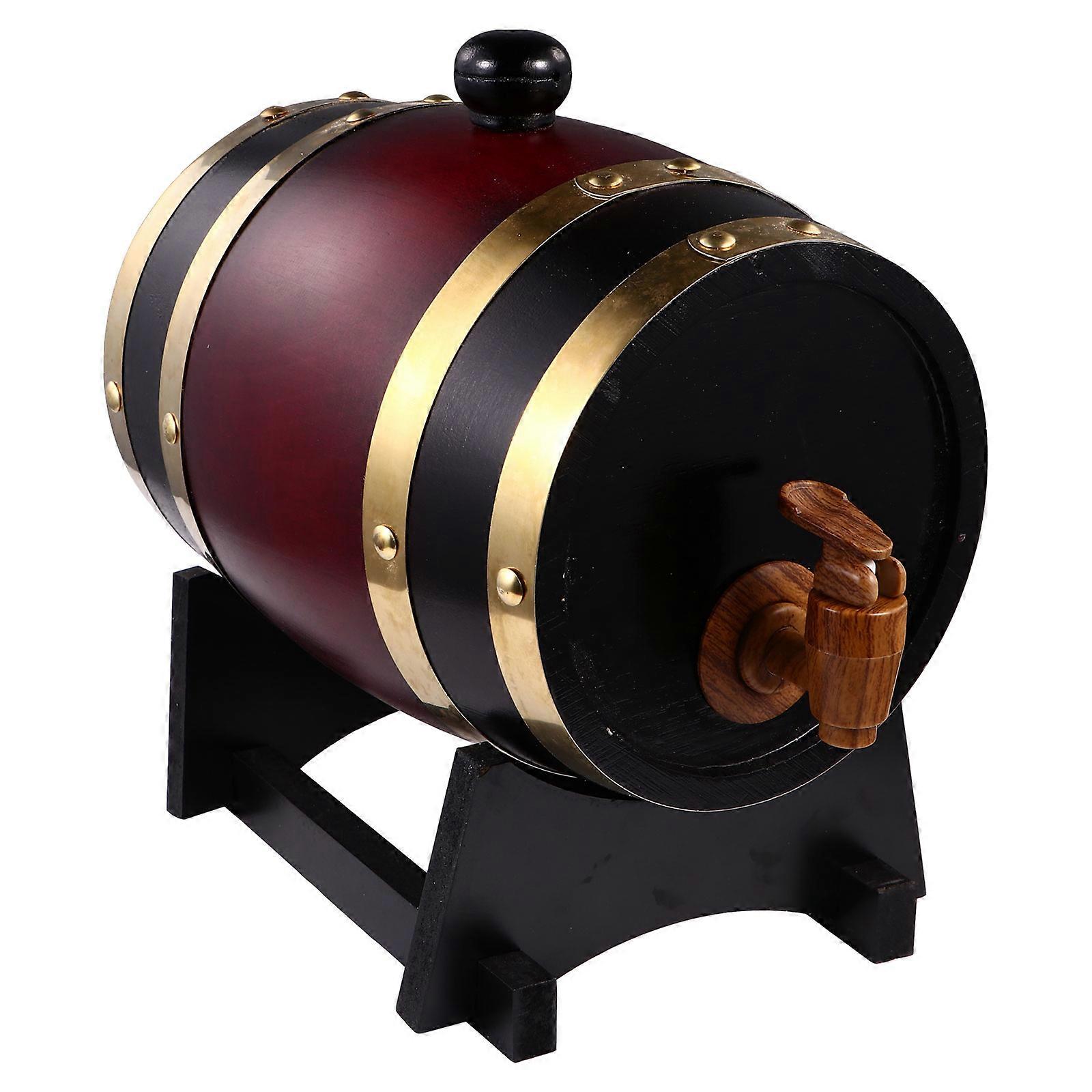 Wine Barrel Home Decor Kitchen Dining Room Pub Beverage Container Rustic Style 1.5 Liters 1Pcs