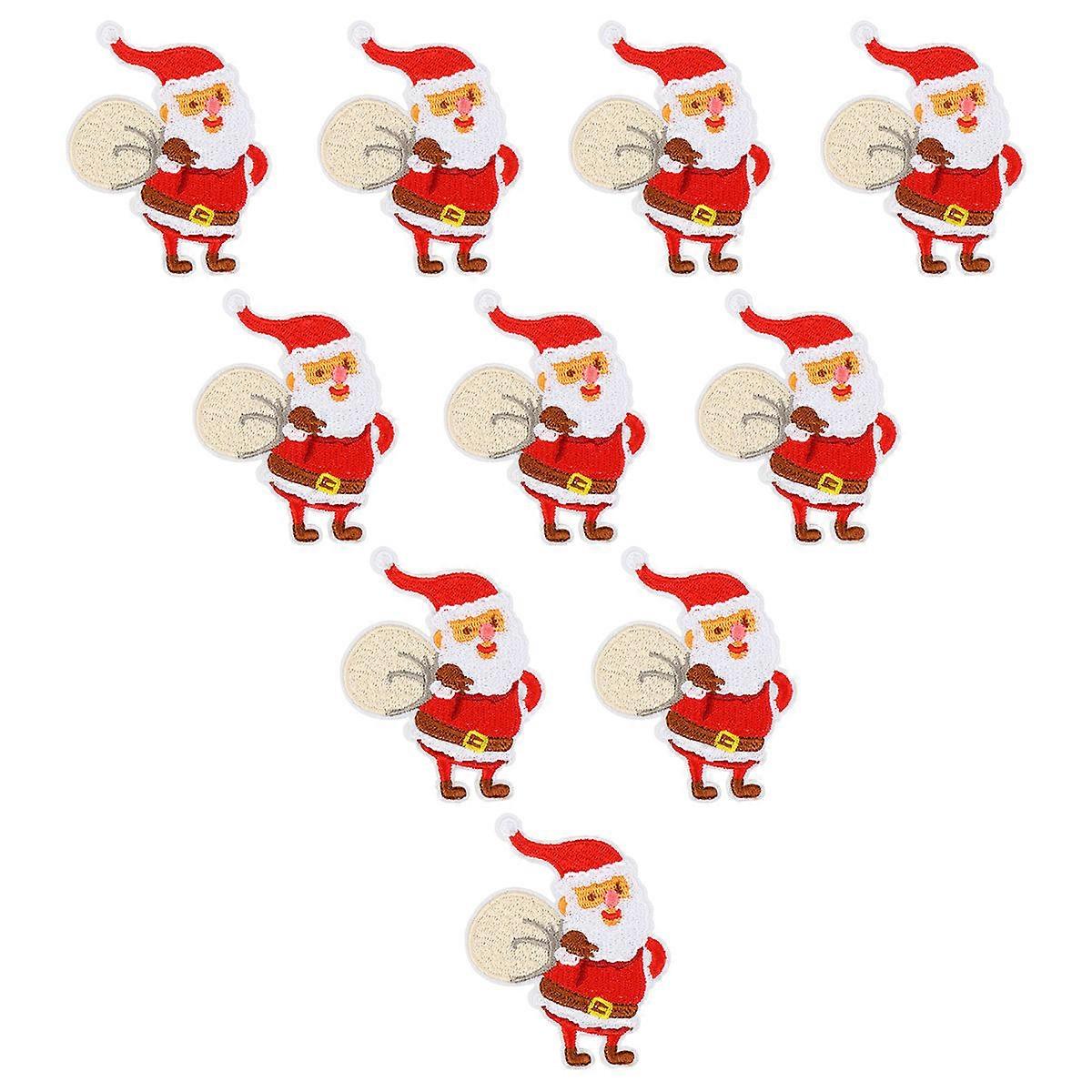 Sew On Patches for Clothing Christmas Embroidered Patches Cloth Decor .50X6.50X0.20CM Daily Costume Ornament 10Pcs