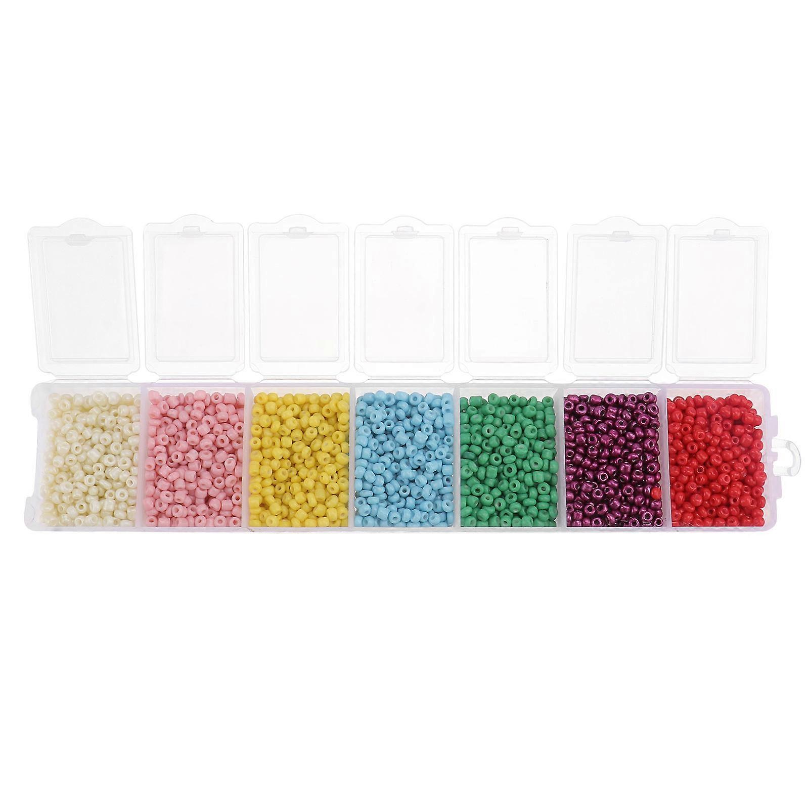 1 Box DIY Round Beads Jewelry Making Kit with Glass Beads and Bead Ornaments