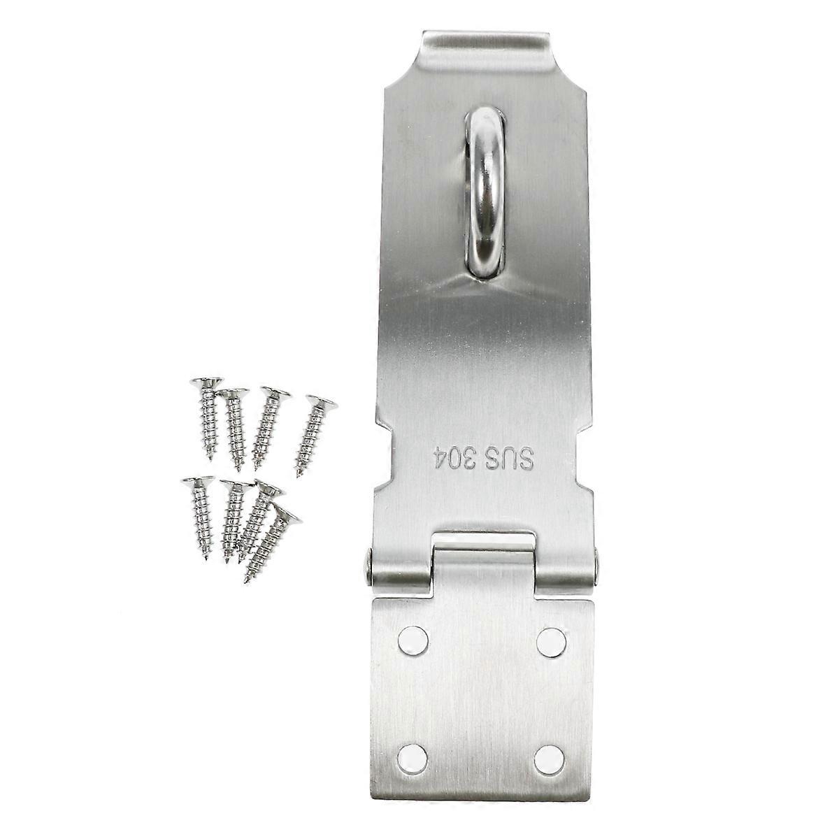 Door Hasp Locks Stainless Steel Latch Fastening Cupboard Garage Door Silver 10x4x0.2cm 1Set
