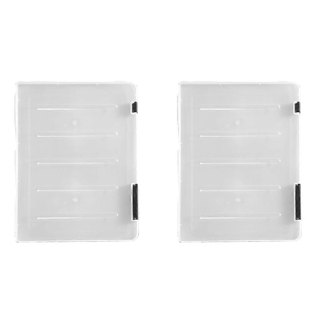 Paper Organizer Document Box Portable File Organizer Small Rectangular Black Plastic 2Pcs