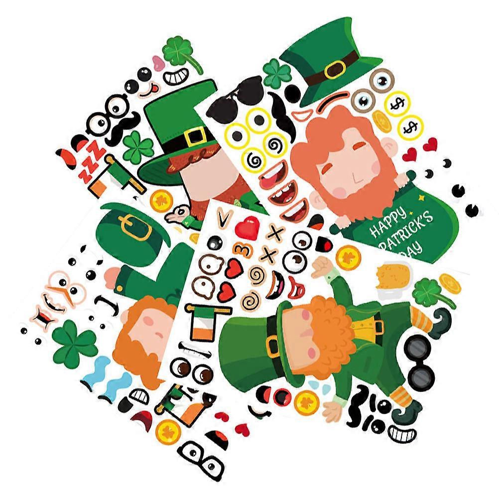 Patricks Day Craft Supplies Stickers Children Decals Green Rectangular Decoration 1Set