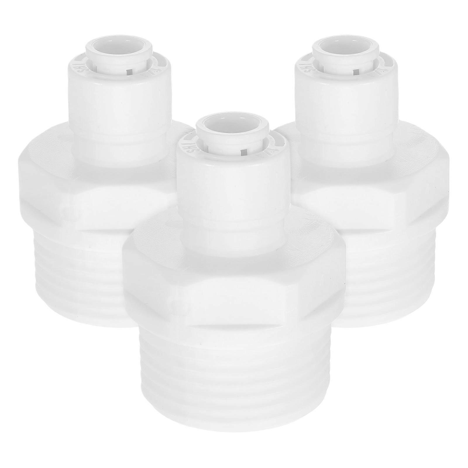 Thread Straight Connector Water Purifier Fitting Quick Filtration Systems White 3Pcs