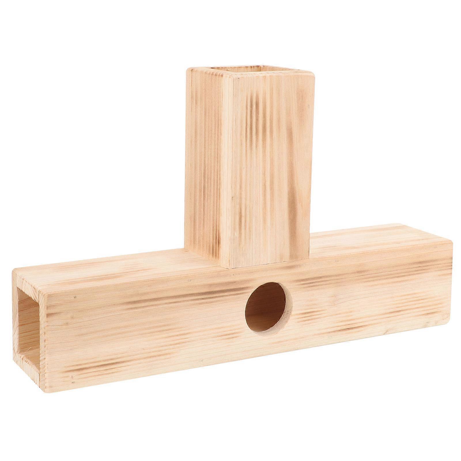 Hamster Hideaway Toy Guinea Pig Tunnel Toy Hedgehog Wooden T-Shaped Tunnel Exercise Small Pets Owners 1Set