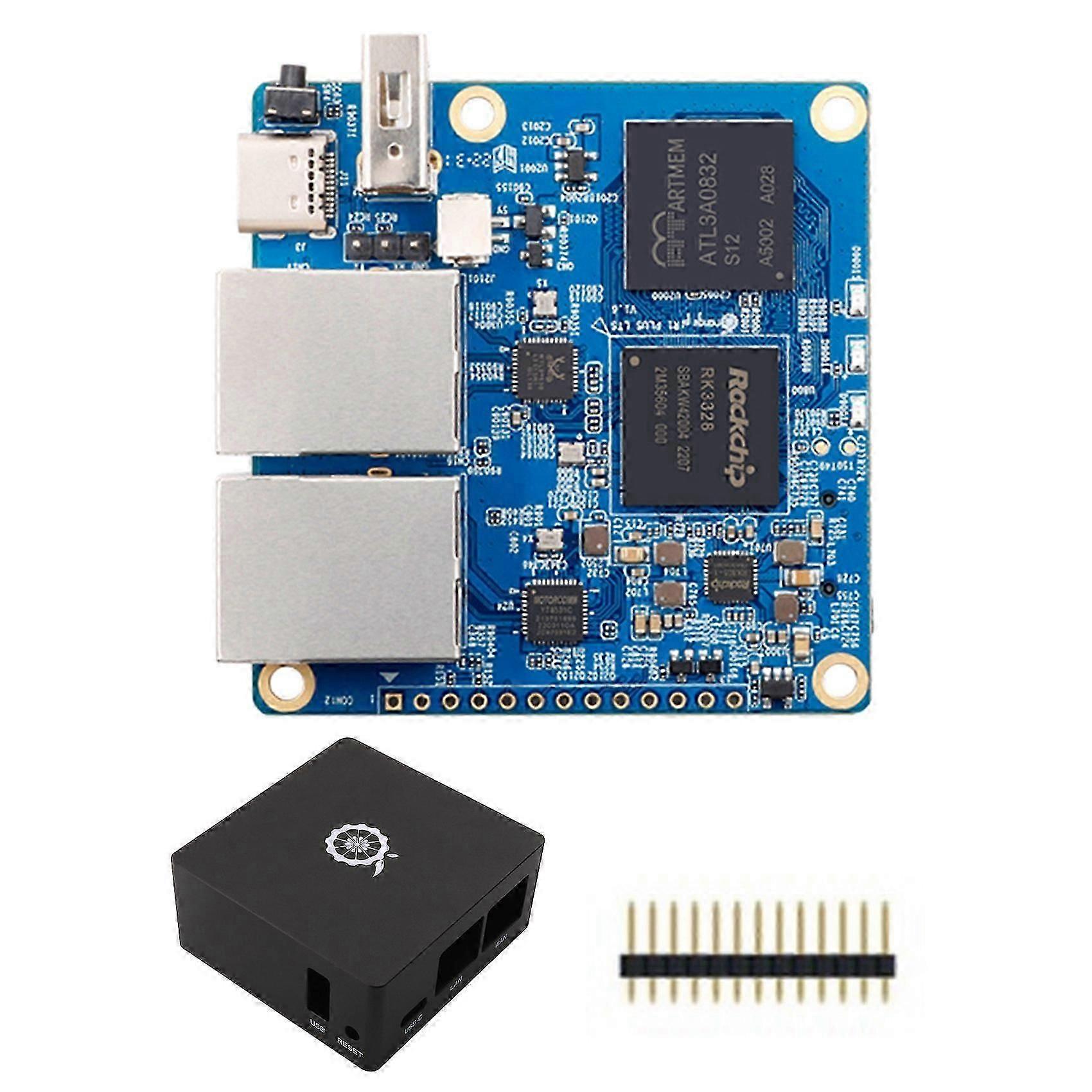 per scheda di sviluppo R1 Plus + case 1GB DDR3 Rockchip RK3328 open source eseguire Android9 / / OpenWRT OS