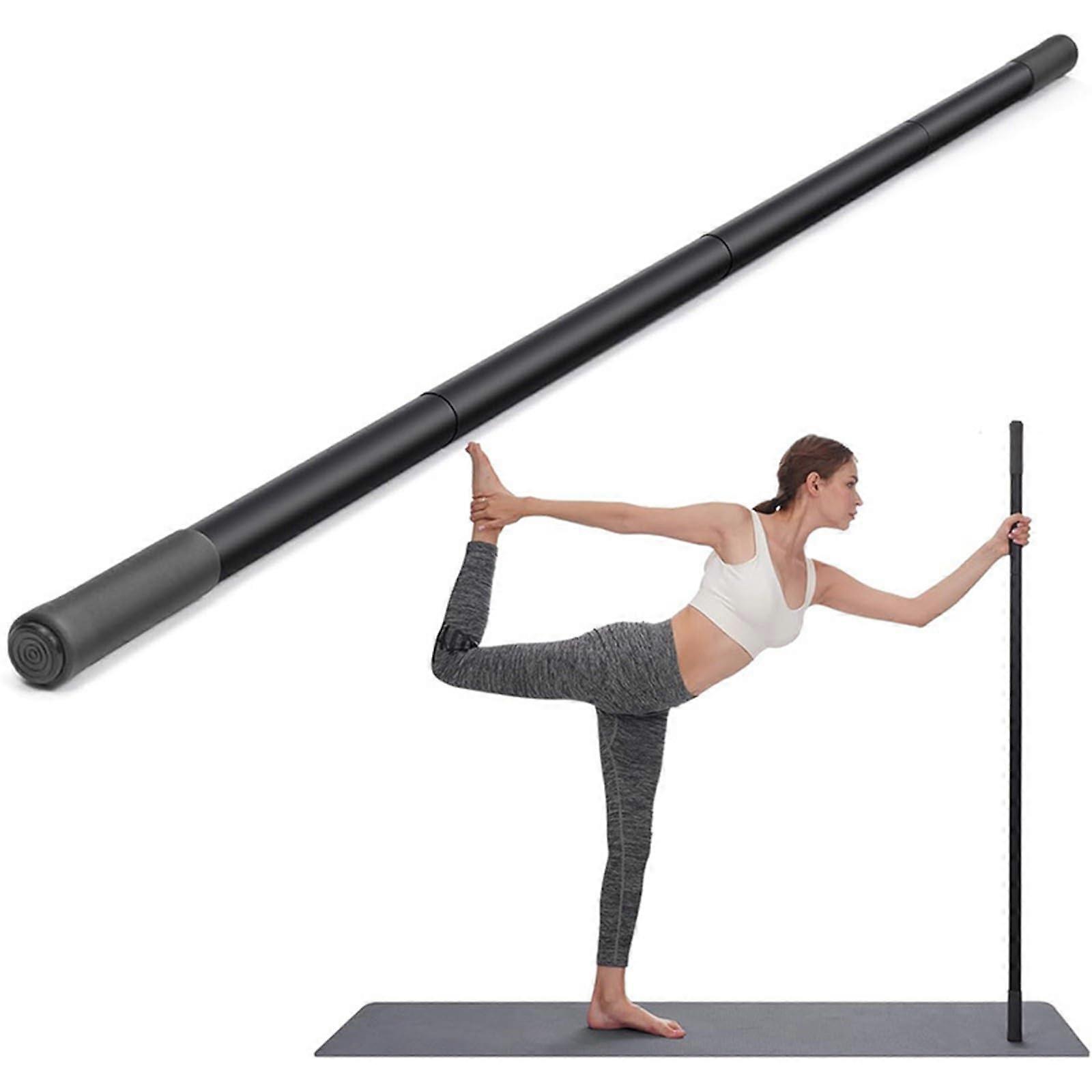 Portable Yoga Stick for Stretching and Mobility, 4 Steel Bars, 2 Foam Handles, Ideal for Back, Shoulder, and Neck Exercises