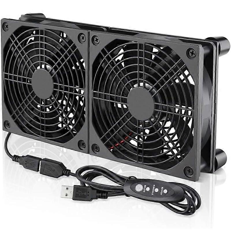 12cm USB fans 2 fans with protective net for computer cooling and protection Versatile chassis temperature control