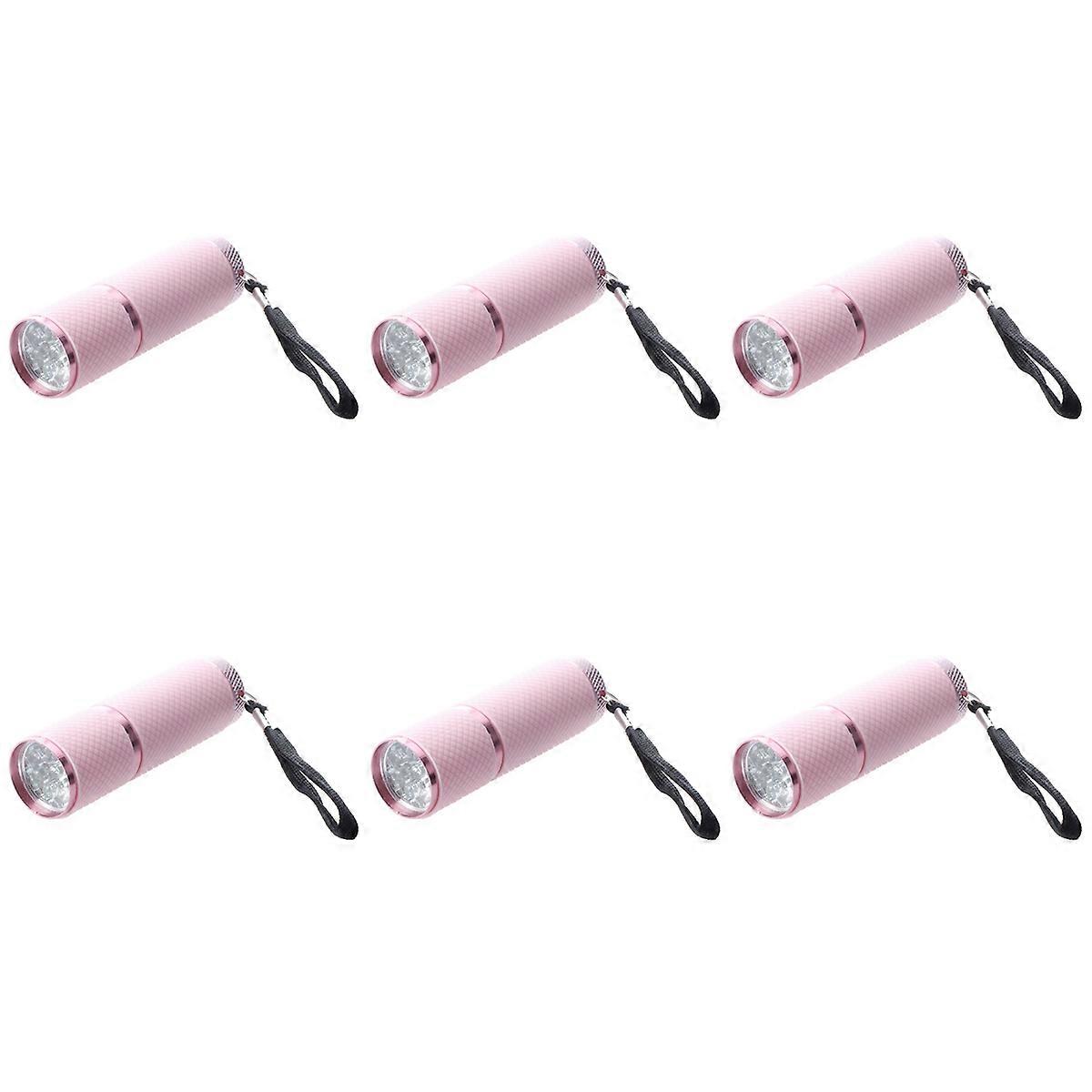 Outdoor Mini Pink Rubber Coated 9-LED Flashlight Torch