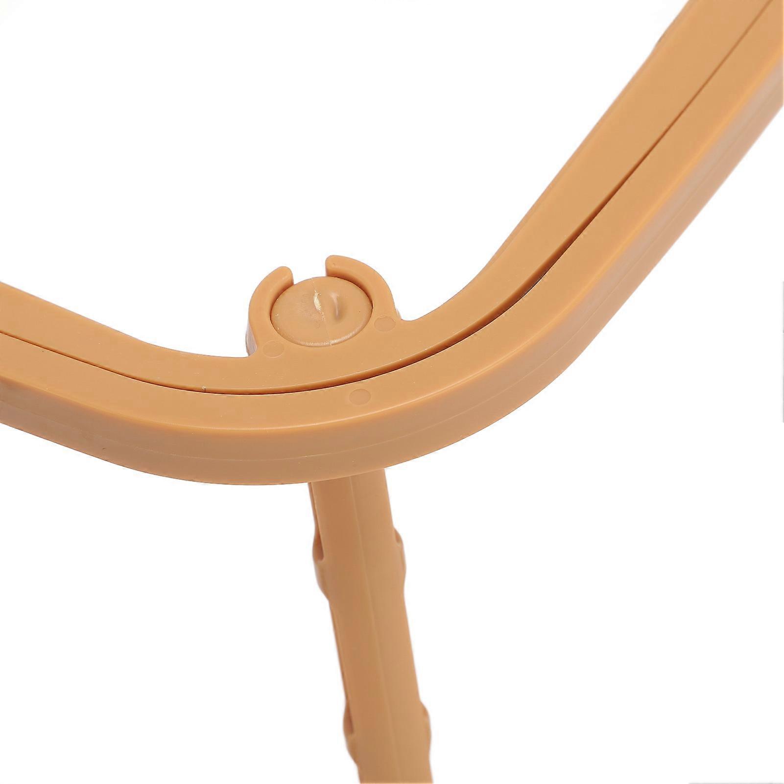 Double Layer Embroidery Frame, ABS Built-in Adjustable Stitch Hoop Holder, Embroidery Stand Tool for Desk Khaki