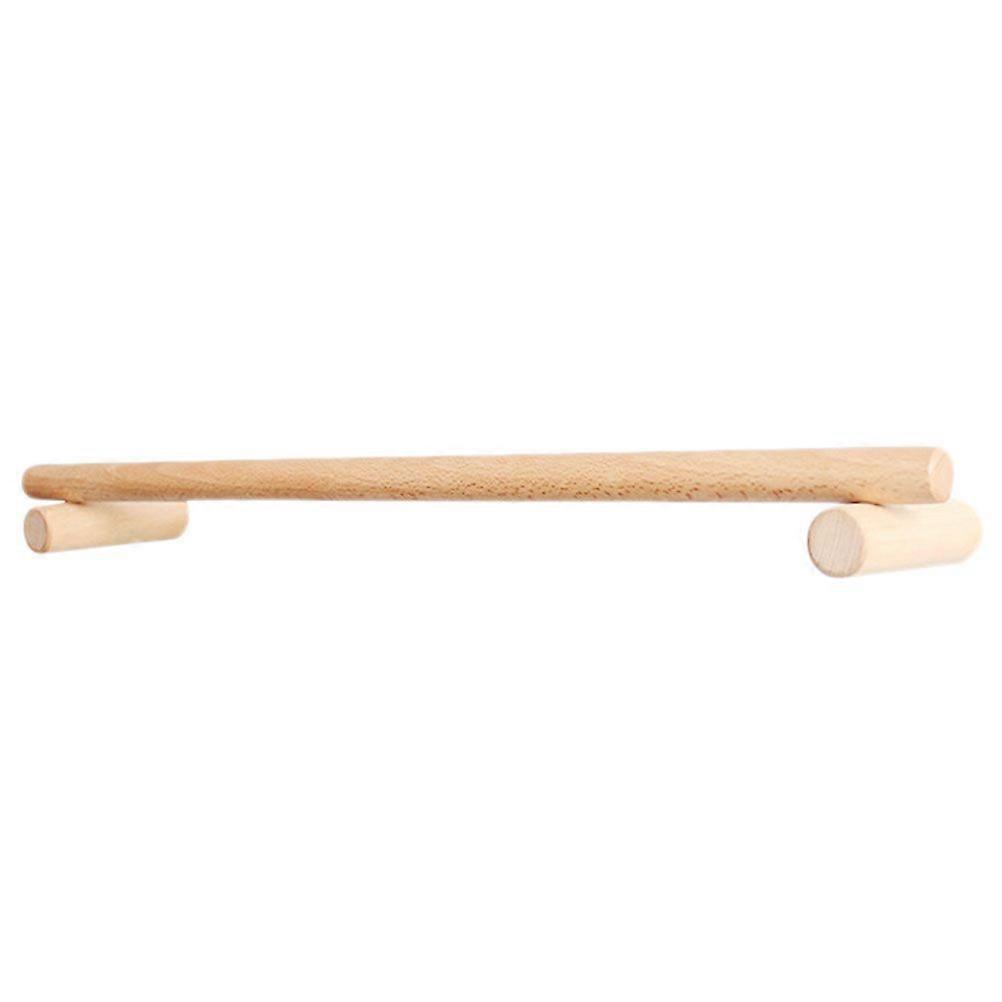 1pc Simple Towel Rack Wooden Single Towel Bar No Punch Storage Rack Towel Hanger for Bathromm Kitchen Home (45CM)