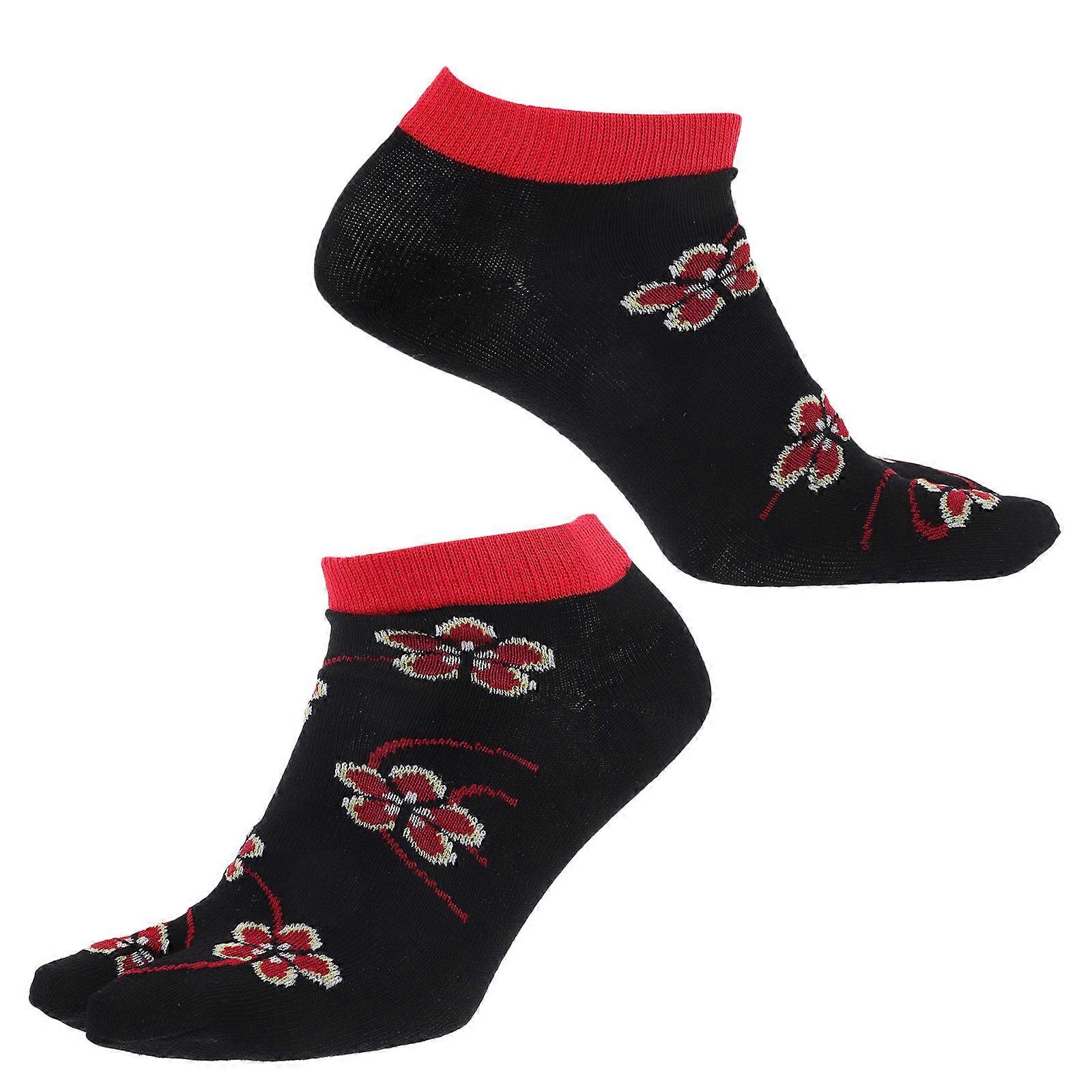 Cotton Socks Women Thin Breathable Flexible Comfortable Supportive Flower Pattern Socks 1 Pair