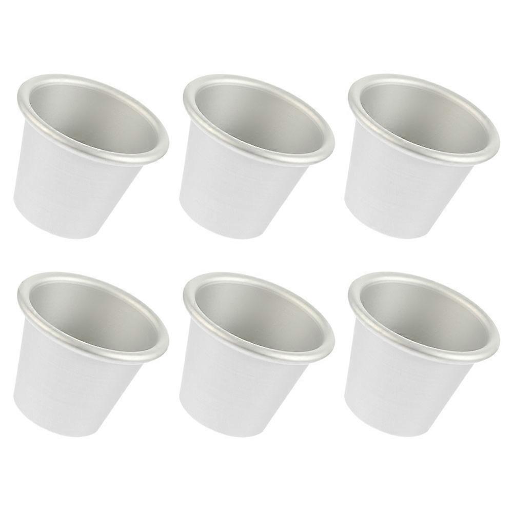 Baking Forms for Pudding Cake Round Molds for Baking Home Use Silver 6.3X6.3X5CM Cake Moulds 6Pack