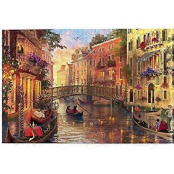 Quebra-cabeças 1000 Peças para Adultos Veneza Water City Grandes Quebra-cabeças de Madeira para Crianças Jogo Divertido Educationa Toy Presentes Obras de Arte Decoração Moderna para Casa
