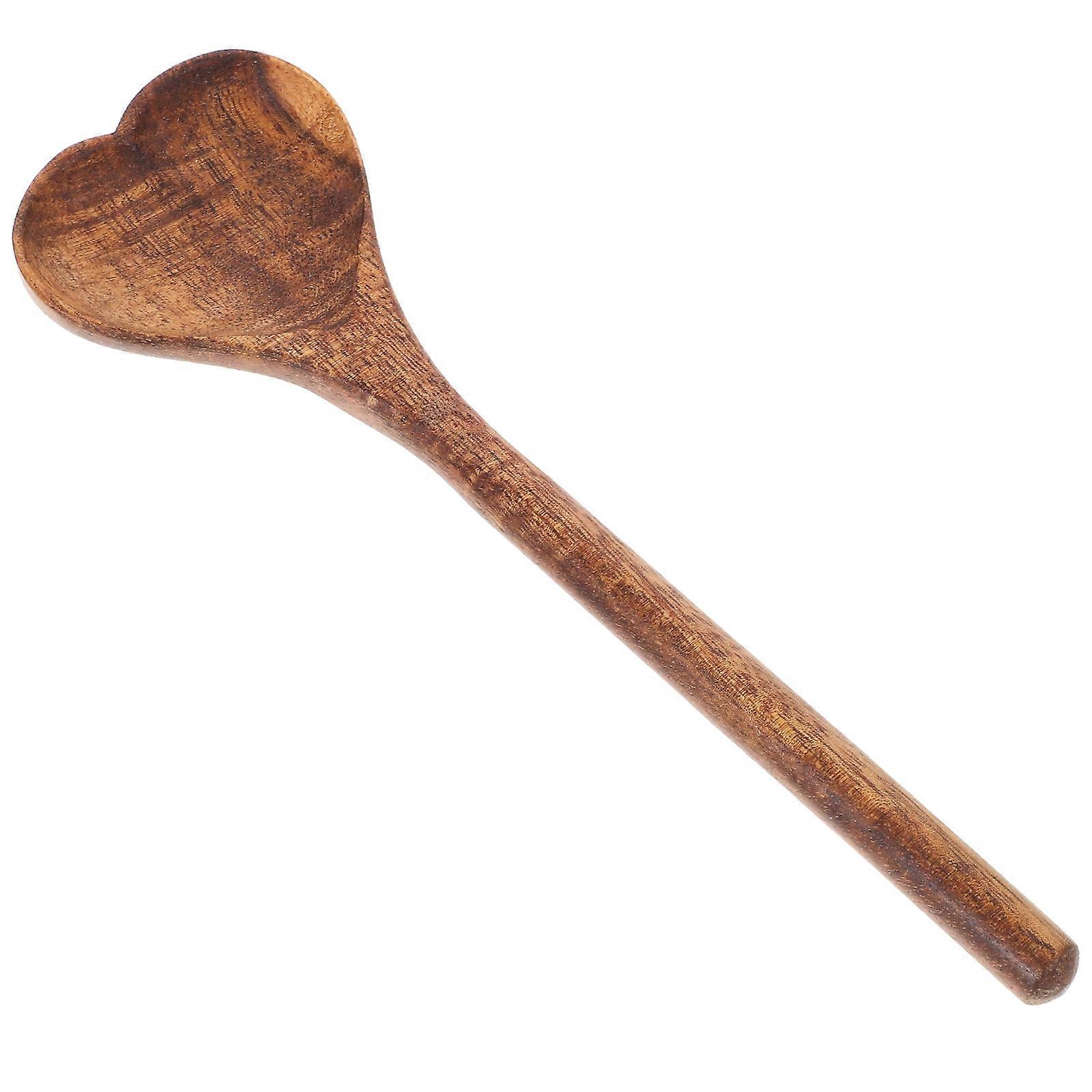 Serving Spoon Heart Shaped Baking Spoon For Home Users And Restaurants Brown 1Pack