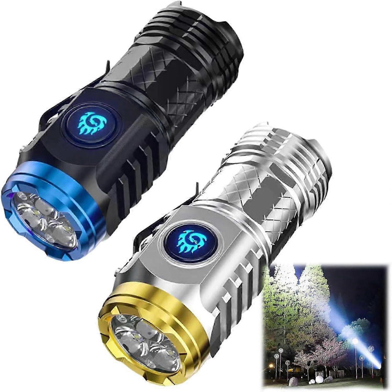 Three-Eyed Monster Mini Flashlight,Rechargeable Flashlights High Lumens Flash Light,Rechargeable LED Flashlights High Lumens,Waterproof Handheld Spot