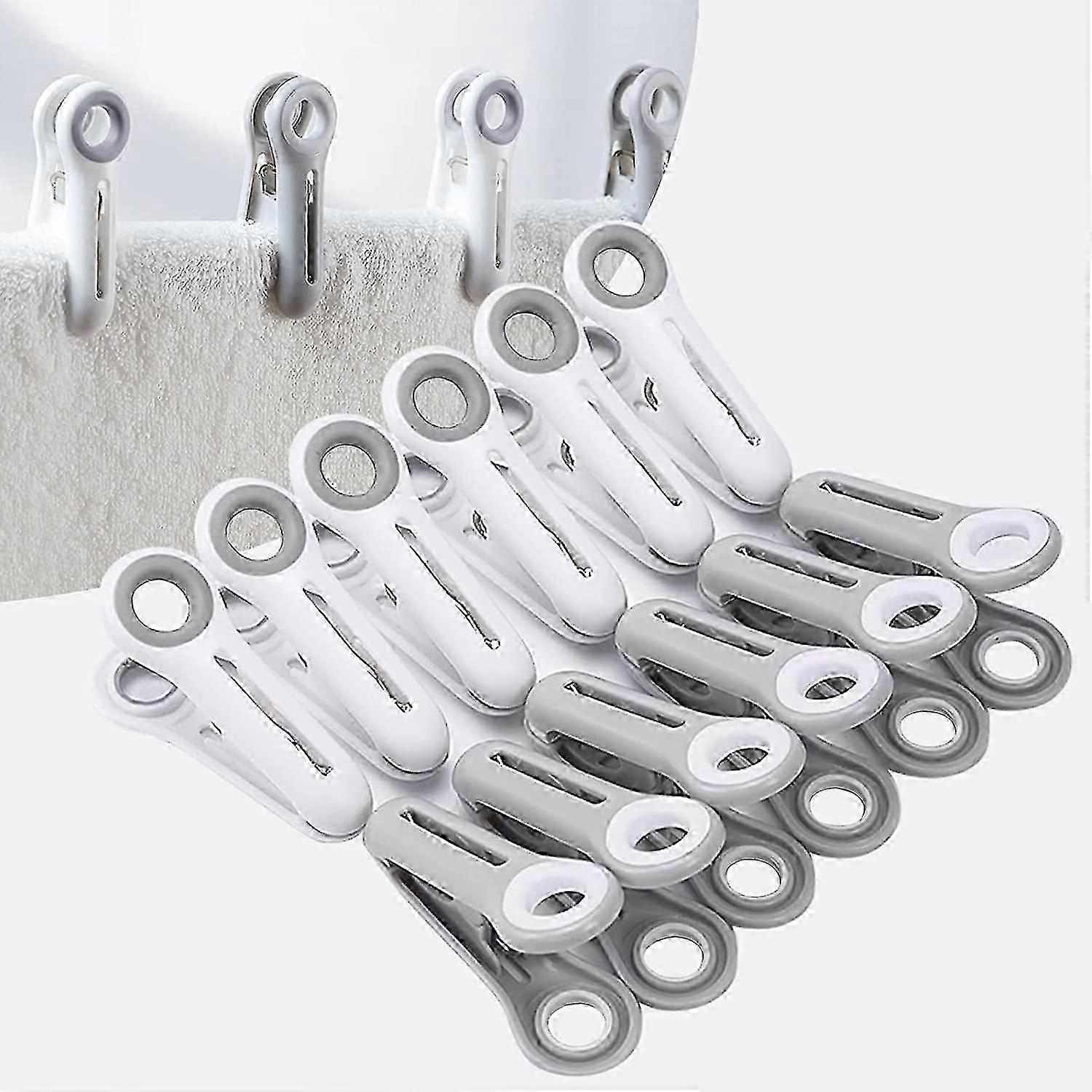 Plastic Clothes Pins, Soft & Stain Resistant, Gentle on Fabrics, 12 Pack