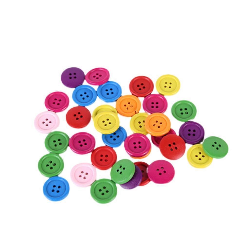 DIY Round Colored Buttons Craft Projects for Artists 100Pcs