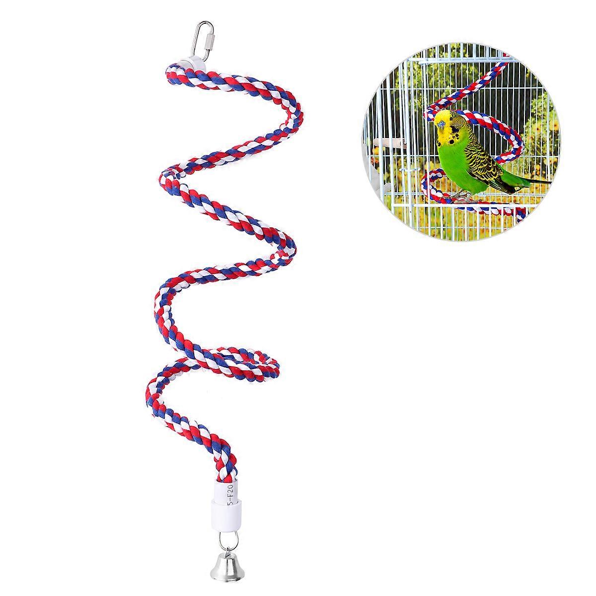 Cotton Chew Toy Parrot Climbing Cotton Rope Swing Design 137 * 2.5 * 2.5 Cm Pet Training for Bird Enthusiasts 1Pack