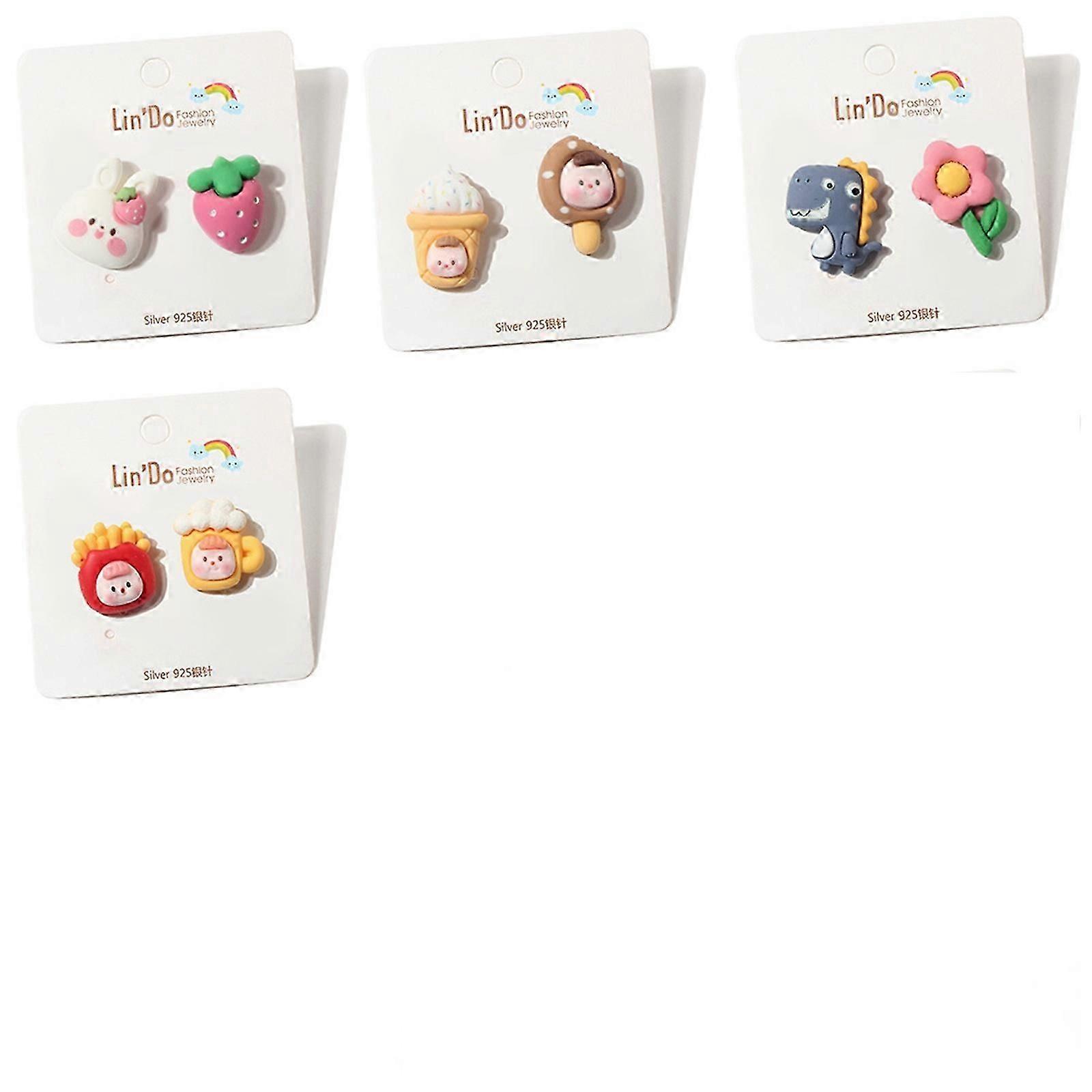 女の子の耳のための4ペアの低アレルギーイヤリングかわいいイヤリング、かわいいイヤリングガールジュエリーかわいいイヤリング
