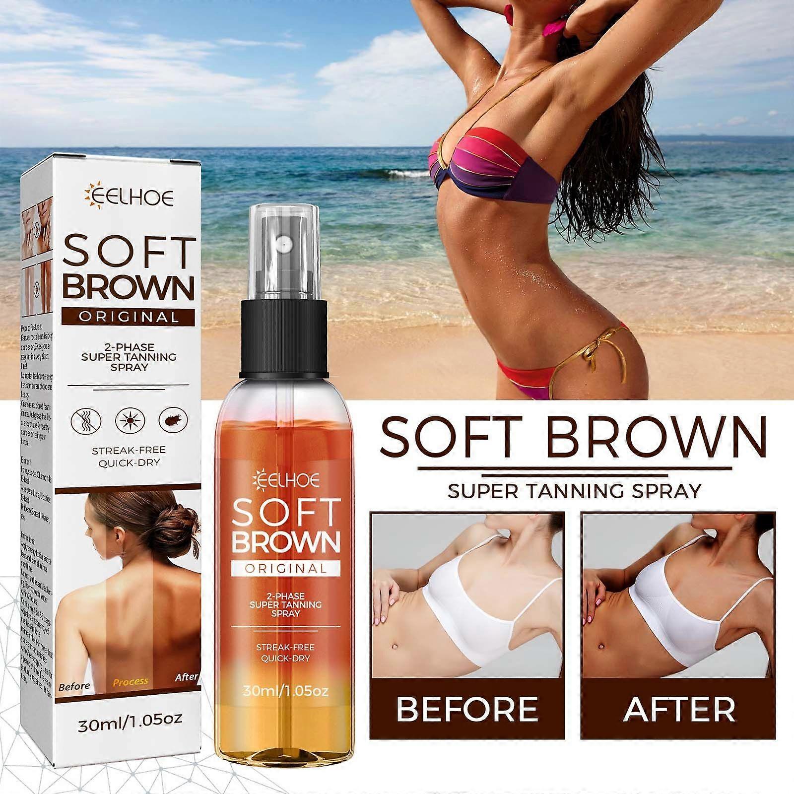 Natural Bronzer Spray - Instant Dark Tan with Sunflower, Hazel & Walnut Oils - 30ml