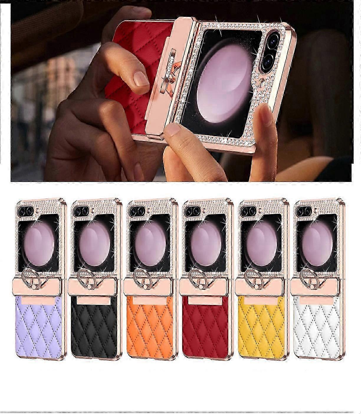 for Galaxy Z Flip 6 Case with Ring, Shockproof Drop Rugged Full Body Protective Hinge, Protection An