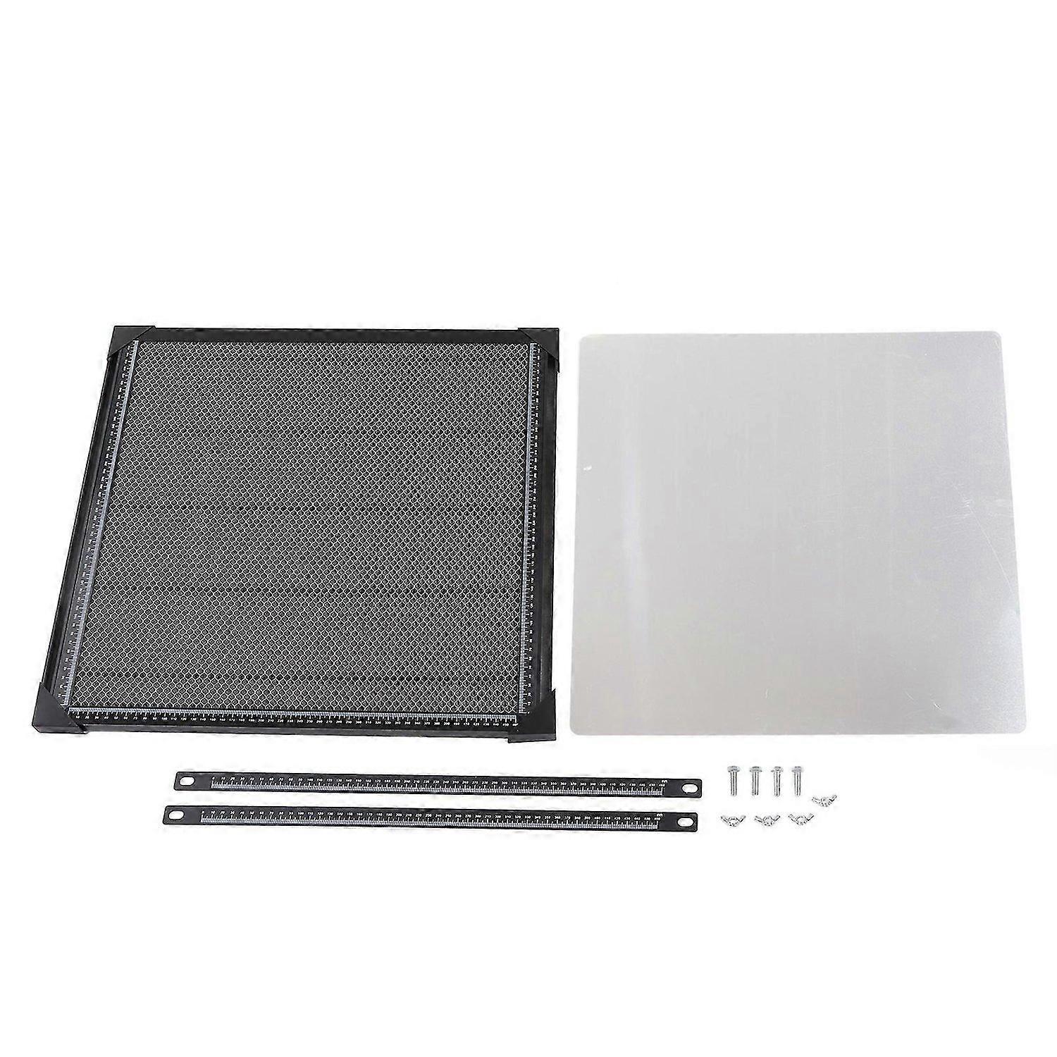 Laser Cutting Platform Aluminum Alloy Rust Resistant Fast Heat Dissipation Laser Cutter Table with 2 Clip Black