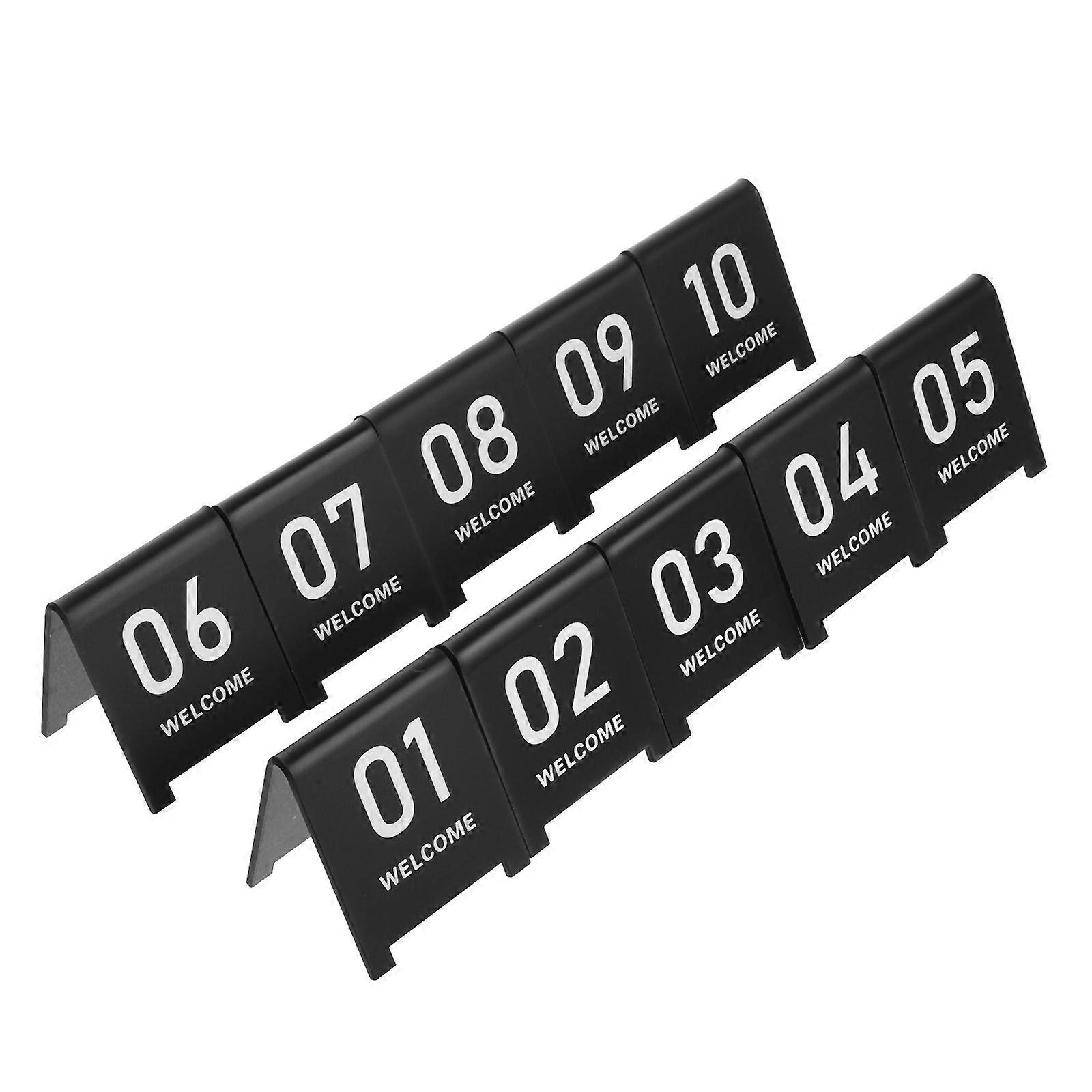 Reserved Table Signs Simple Style Black Acrylic Table Party 10Pcs