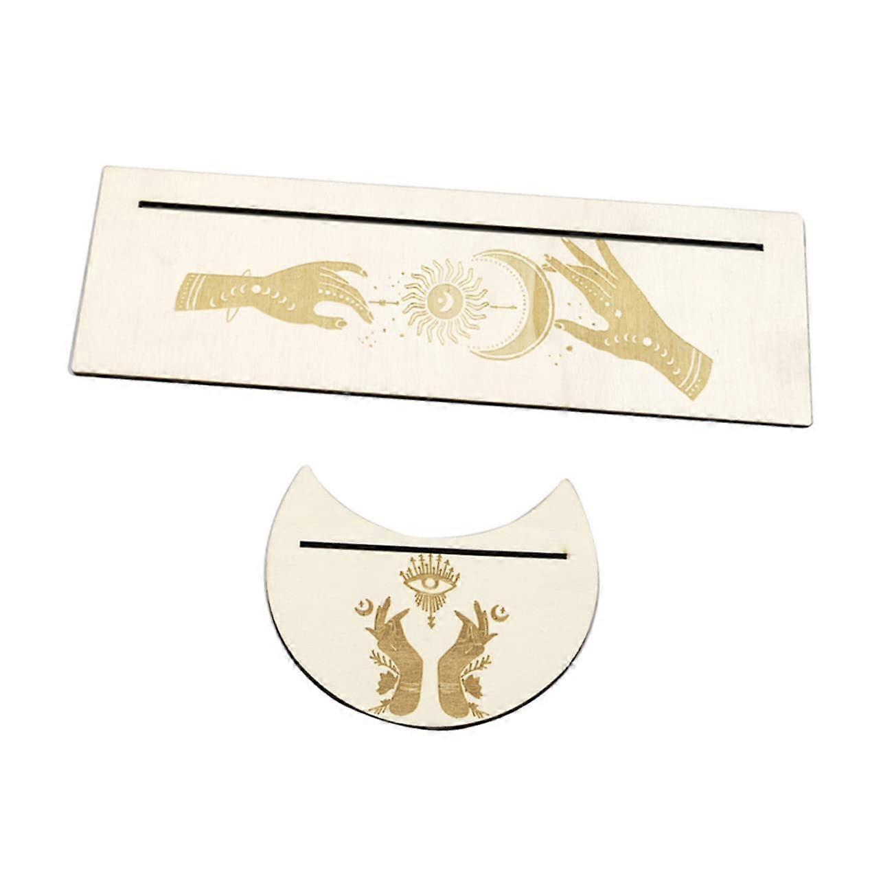 Moon Phase Tarot Card Holder Wooden Rectangular Altar Stand Lightweight Portable