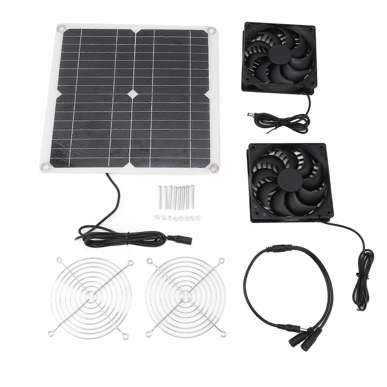 12W 12V Solar Panel Powered Fan Efficient Energy Conversion Solar Panel Dual Fan Kit