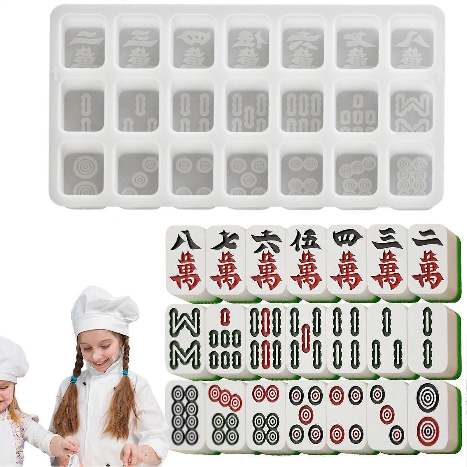 Chinese Mahjong Silicone Mold, Mahjong Molds for Epoxy Resin Chocolate, Chinese Mahjong Silicone Epoxy Resin Casting Mold for Chocolate Ice Cube Tray