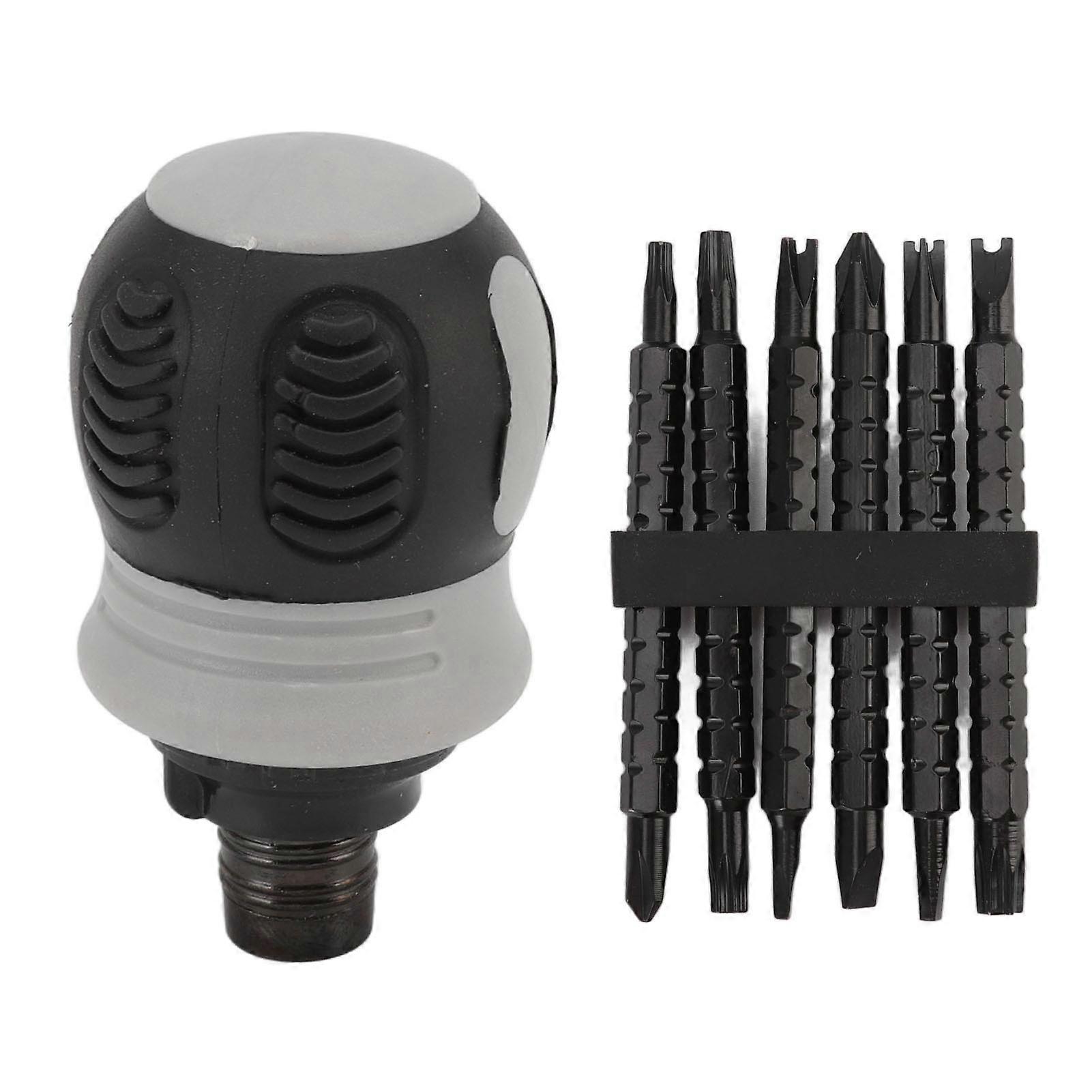 13 in 1 Mini Ratchet Bit Set Telescopic Labor Saving Screwdriver Handle with 6pcs Dual Purpose Batch Head Bits