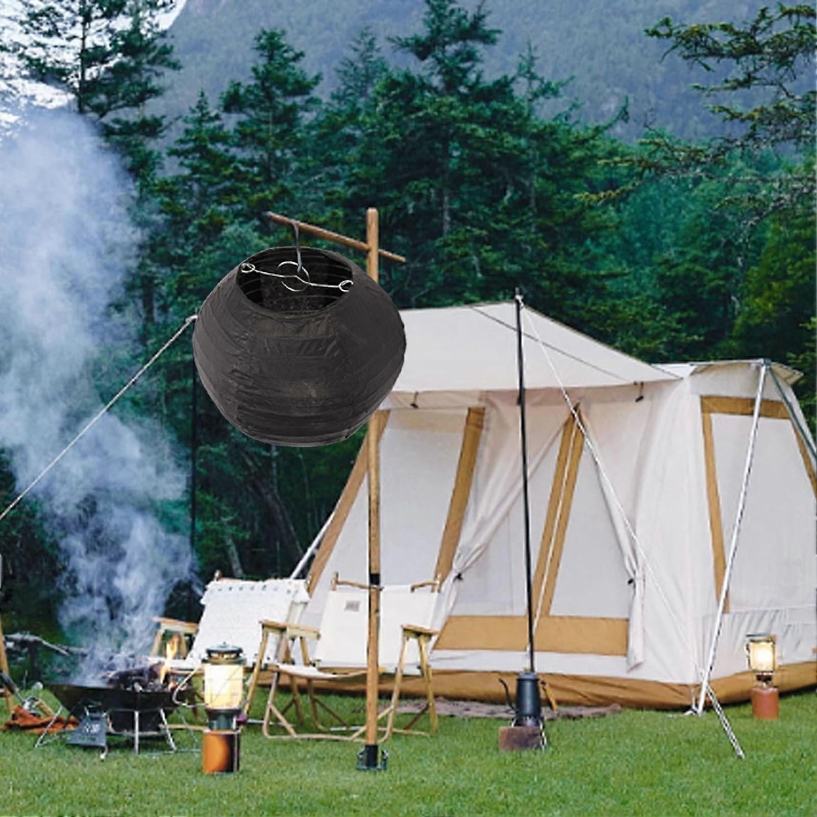 10pcs Waterproof Black Paper Lanterns 15cm Foldable Decor