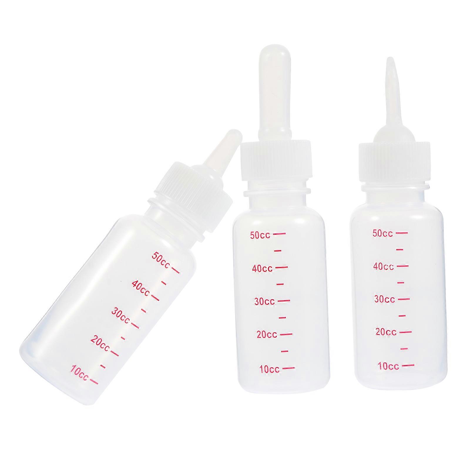 Small Milk Bottles Pet Feeding Bottle Compact Design Scale Line Feature 3Set