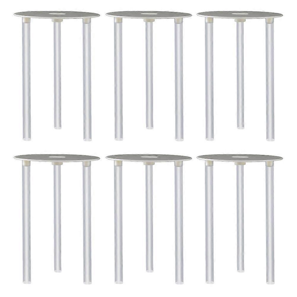 Tiered Cake Posts Cake Piling Bracket Simple Shape For Bakers 6 Inch PP Material Support for Cake Layers 6 Sets