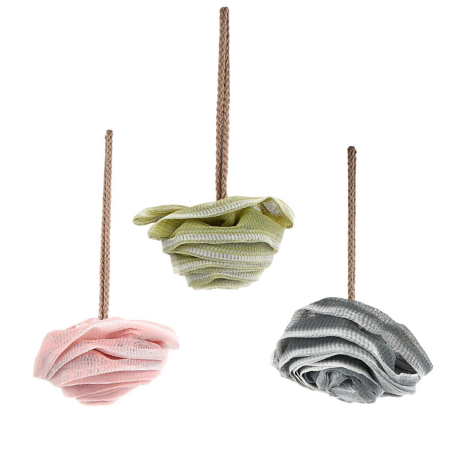 Shower Mesh Scrubber Bath Ball For Women Exfoliation 10x10x10cm 3Pcs