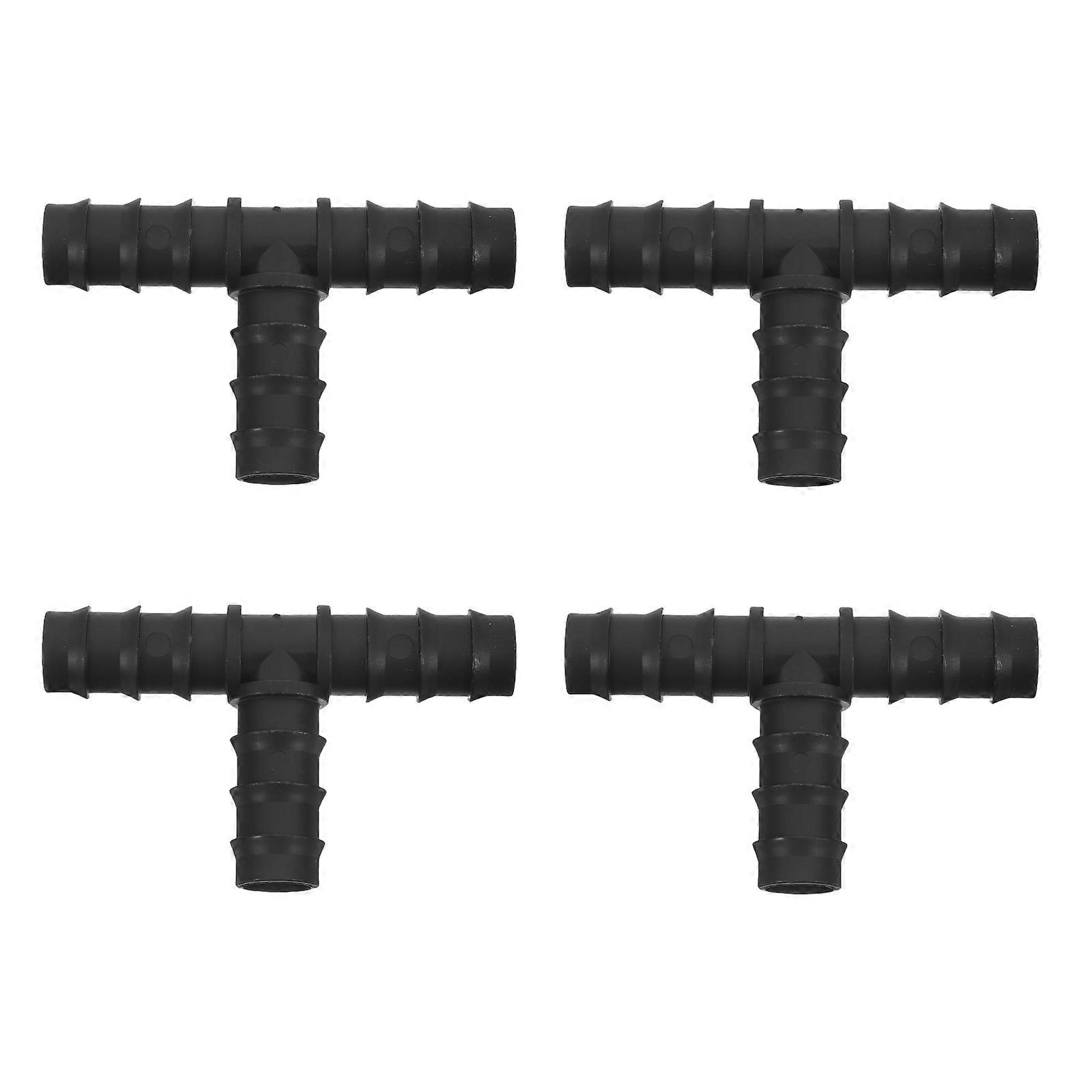 Tubing Connectors Durable And Reliable For Greenhouse Plug Connection Black PE Material 4Pack