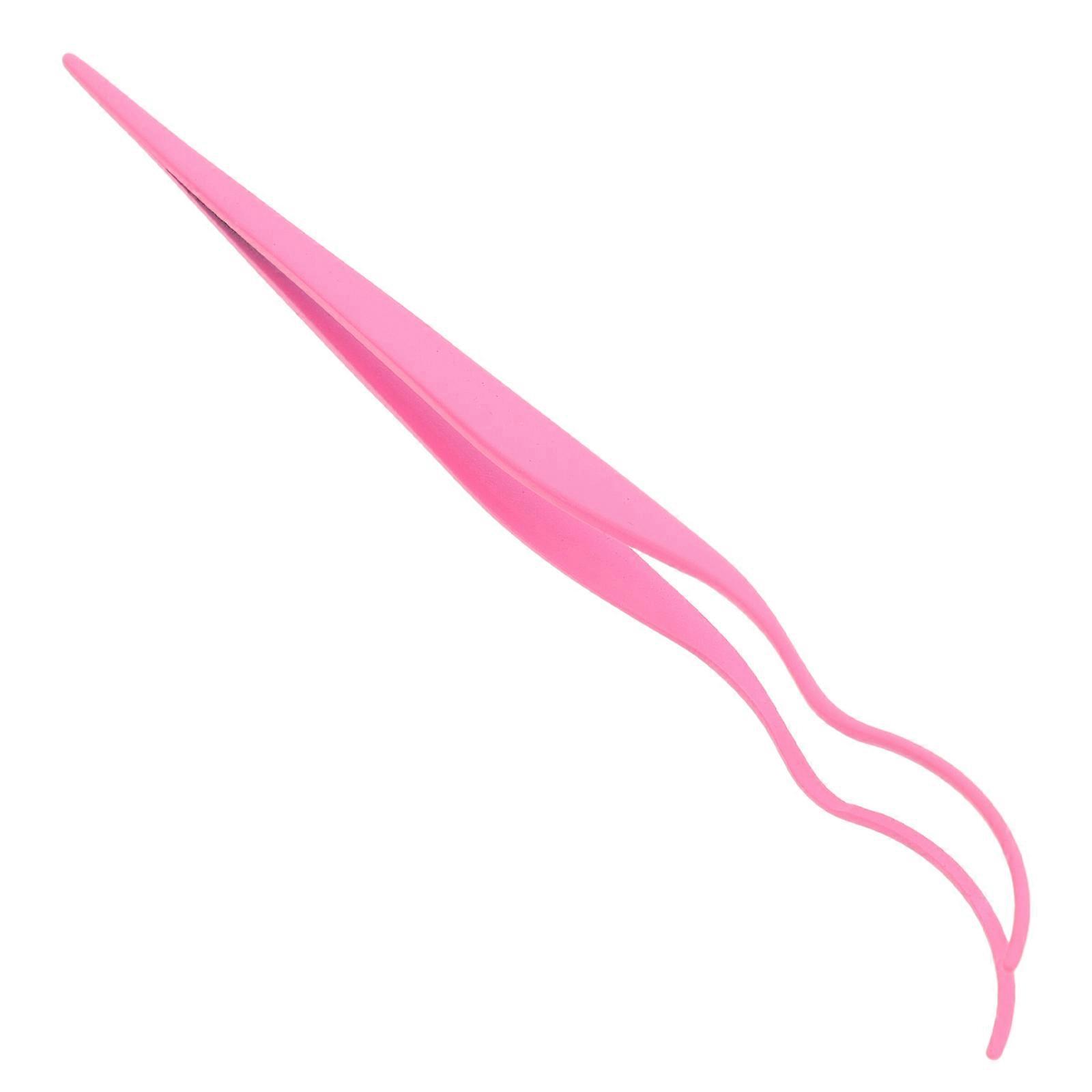 Lash Tweezers For Eyelash Extensions Metal Eyelash Clamp Tweezer Rosy 15.50X0.80X0.60CM Eyelash Curling 1Pcs