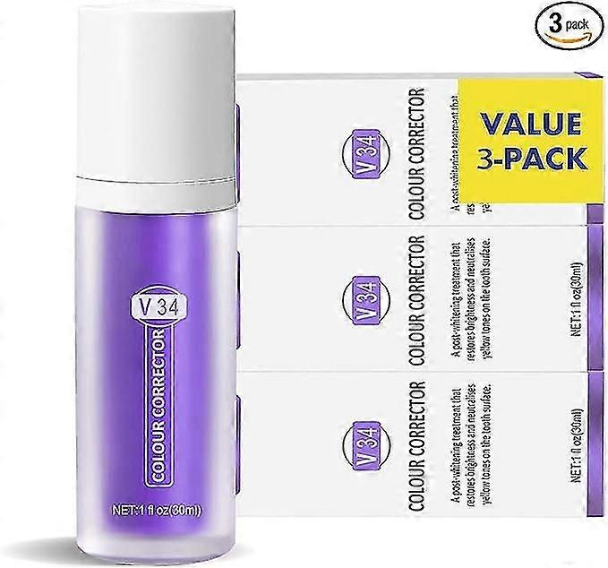 Triple Pack Purple Toothpaste for Colour Correction & Whitening  UK Smile Boost