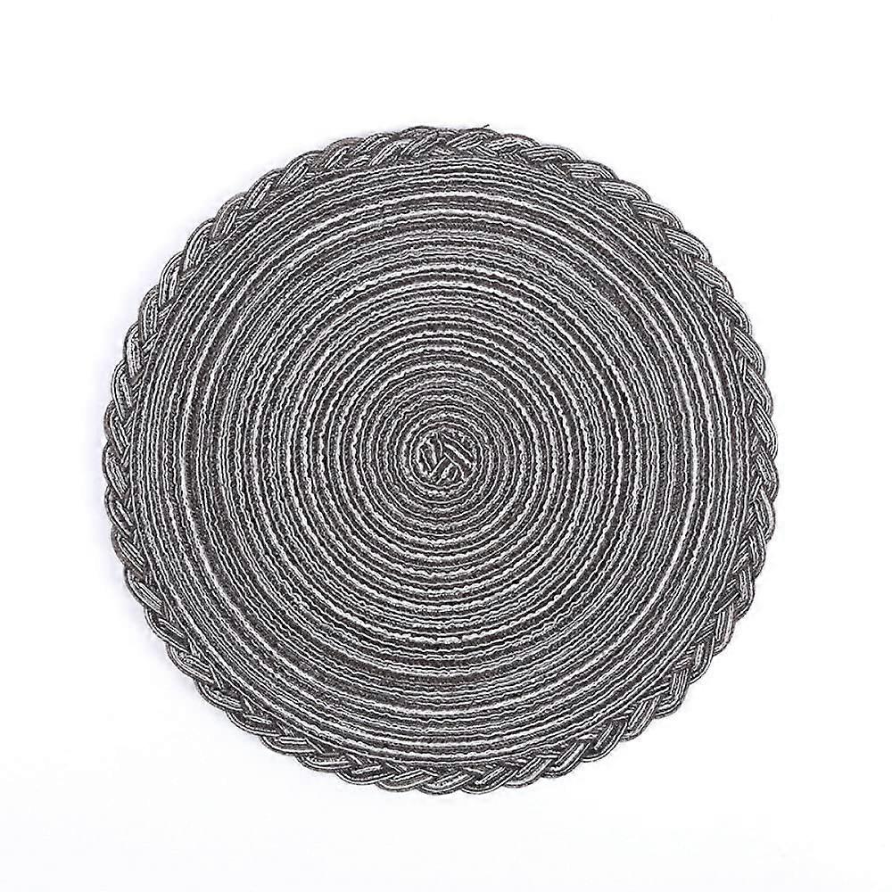 Round Macrame Placemats for Dining Table, Set of 2, HeatResistant, NonSlip (Gray)