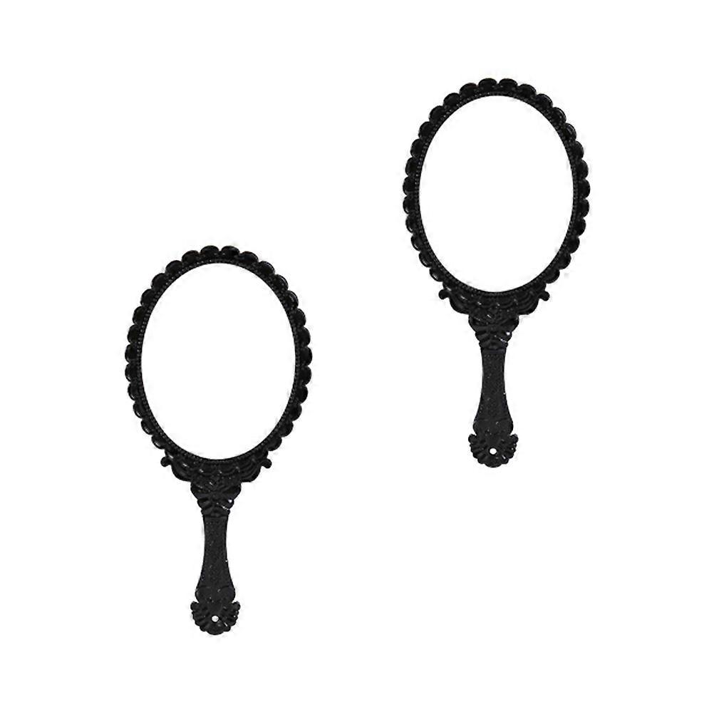 Hand Held Mirror Easy To Carry For Home And Travel ABS Material 2Pcs