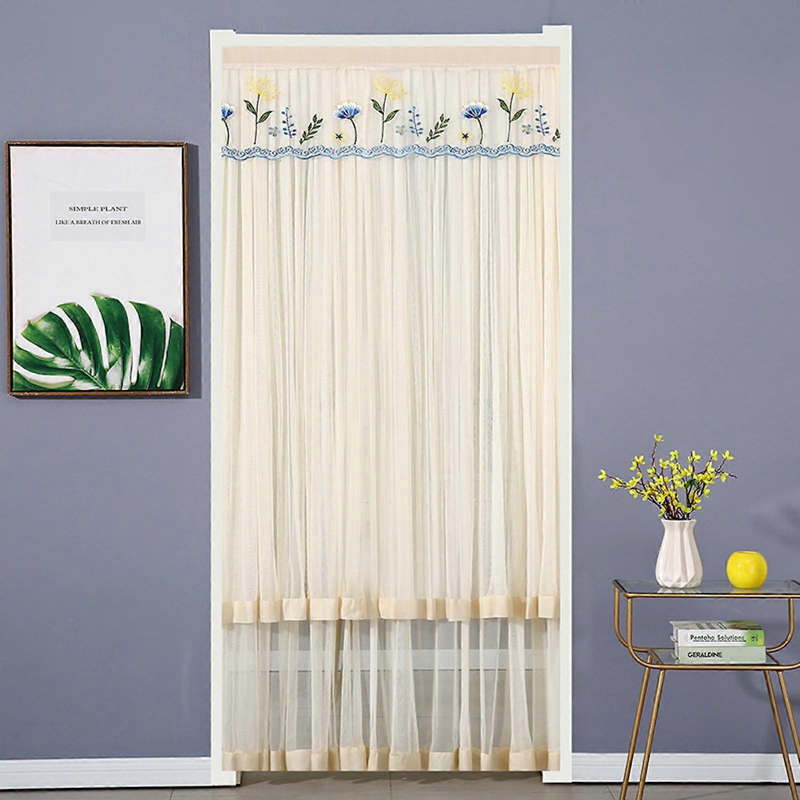 mosquito net door, selfadhesive, no drilling, easy install, beige, 90*200cm