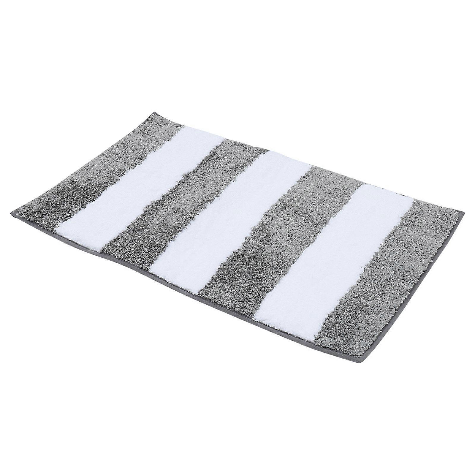 Washable Floor Mat Bathroom Accessory Anti-Slip Water Absorbent Home Accessory Microfiber Material Grey 50X80CM 1Set