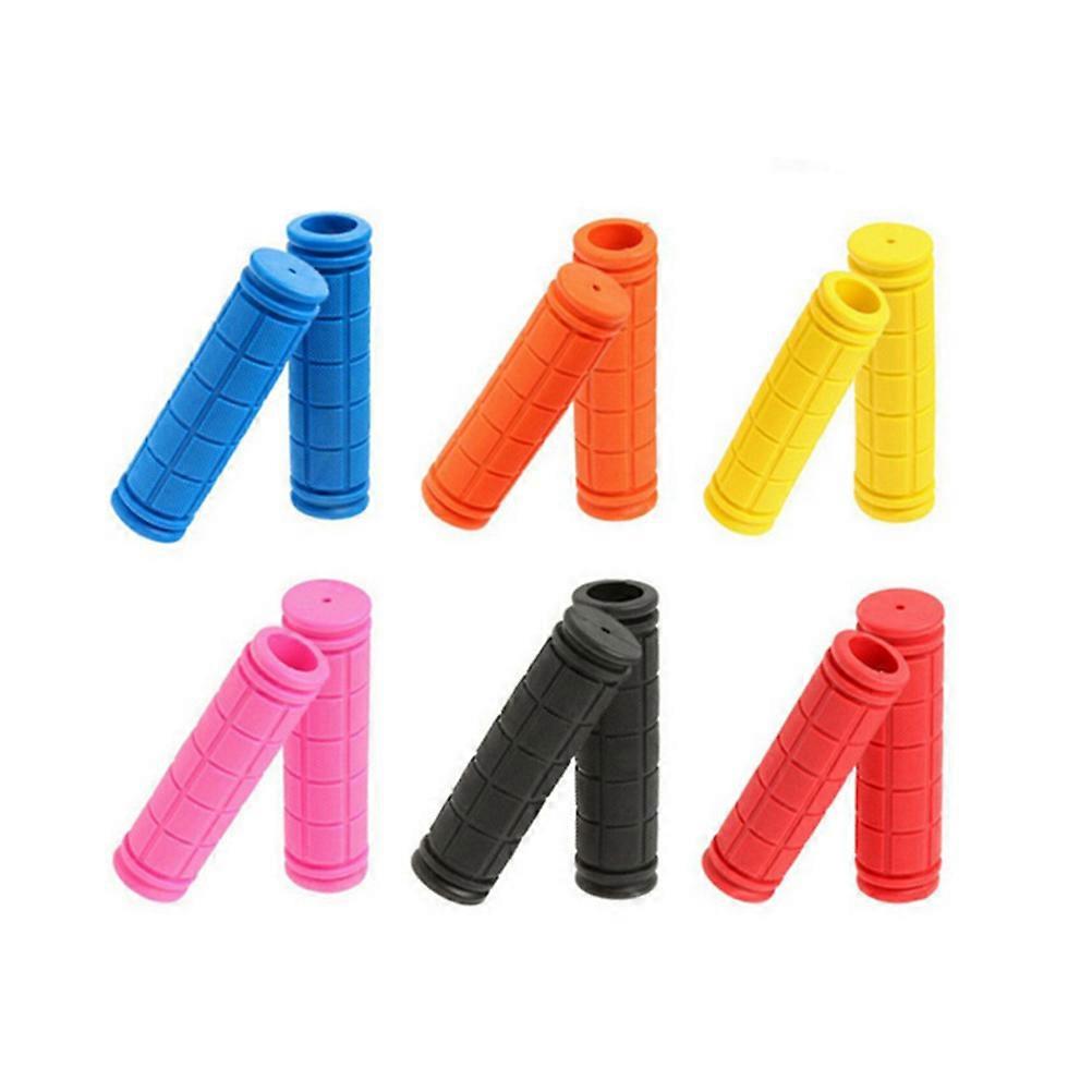 Rubber Handlebar Grips Orange Easy To Install For Mountain Biking 11.60X3.00X3.00CM 2Pcs
