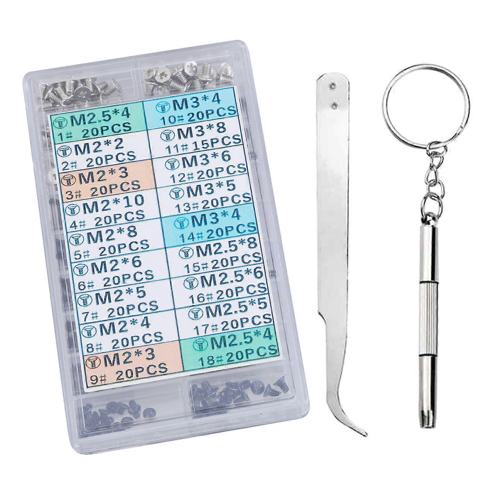 335pcs Assorted Laptop Screws Multiple Size Laptop Screws Easy to Use for Computer Repair Suitable for  Hard Drives Multicolor